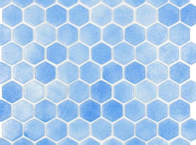 Мозаика стеклянная для пола на сетке чип 35x35 Hexagon 110 Vidrepur 317x307/4 мм