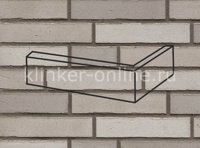 Клинкерная плитка угловая (W960DF14) 960 vario argo fumus Feldhaus Klinker 240x115x52/14 мм