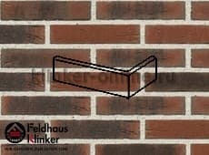 Клинкерная плитка угловая (W685DF17) 685 sintra carmesi nelino Feldhaus Klinker 240x115x52/17 мм