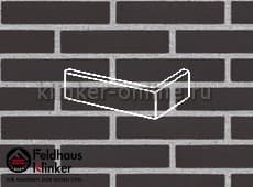 Клинкерная плитка угловая (W700DF9) 700 anthracit liso Feldhaus Klinker 240x115x52/9 мм