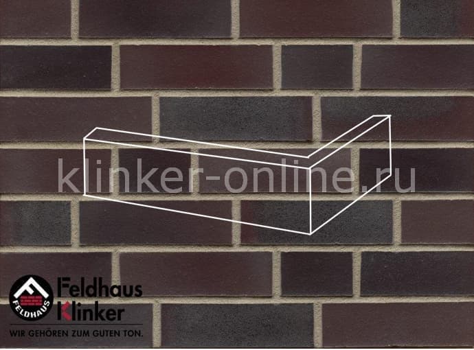 Клинкерная плитка угловая (W398NF14) 398 galena cerasi nero Feldhaus Klinker 240x115x71/14 мм