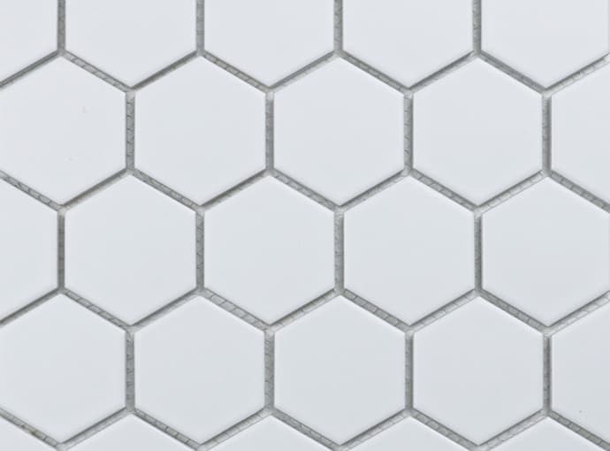 Мозаика керамическая чип small 57x51 Hexagon Glossy White Starmosaic 278x265/6 мм