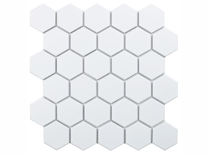    small 57x51 Hexagon Matt White Starmosaic 278x265/6 