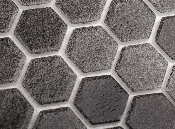 Мозаика стеклянная для пола на сетке чип 35x35 Hexagon 509 Vidrepur 317x307/4 мм