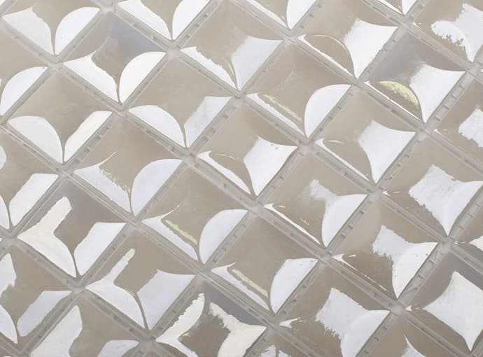 Мозаика стеклянная на сетке чип 25x25 Edna White Vidrepur 317x317/4 мм