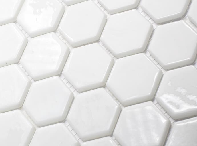 Мозаика стеклянная на сетке чип 35x35 Hexagon 100 Vidrepur 317x307/4 мм