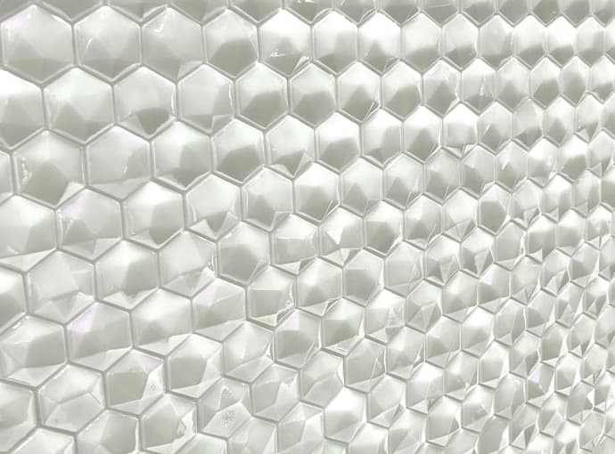Мозаика стеклянная на сетке чип 35x35 Hexagon Diamond 350 Vidrepur 317x307/7 мм