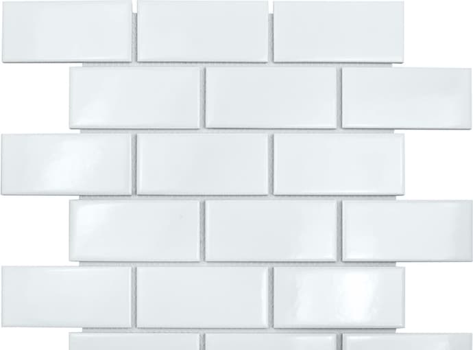 Мозаика керамическая чип 95x45 Brick Glossy White Starmosaic 295x291/6 мм