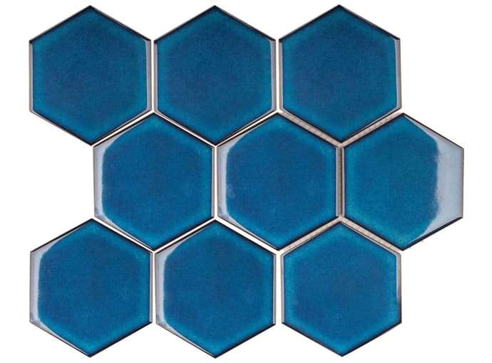    big 110x95 Hexagon Glossy Blue Starmosaic 295x256/6 