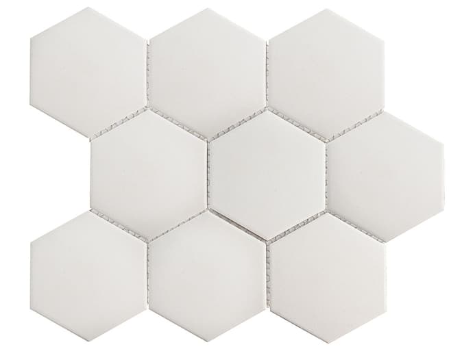 Мозаика керамическая для пола чип big 110x95 Hexagon Antislip White Starmosaic 295x256/6 мм