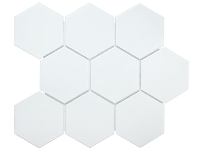 Мозаика керамическая чип big 110x95 Hexagon Matt White Starmosaic 295x256/6 мм