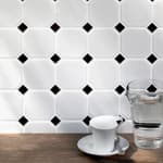 Мозаика керамическая для кухни чип big Octagon Matt White/Black Starmosaic