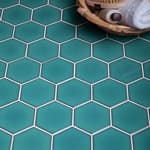Мозаика керамическая для душа чип big Hexagon Glossy Green Starmosaic