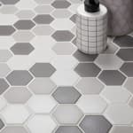 Мозаика керамическая для пола чип small Hexagon Antislip Grey Mix Starmosaic
