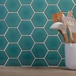 Мозаика керамическая для кухни чип big Hexagon Glossy Green Starmosaic