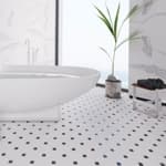 Мозаика керамическая для ванной чип big Octagon Matt White/Black Starmosaic