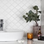 Мозаика керамическая для ванной чип арабеска Latern Shape Matt White Starmosaic
